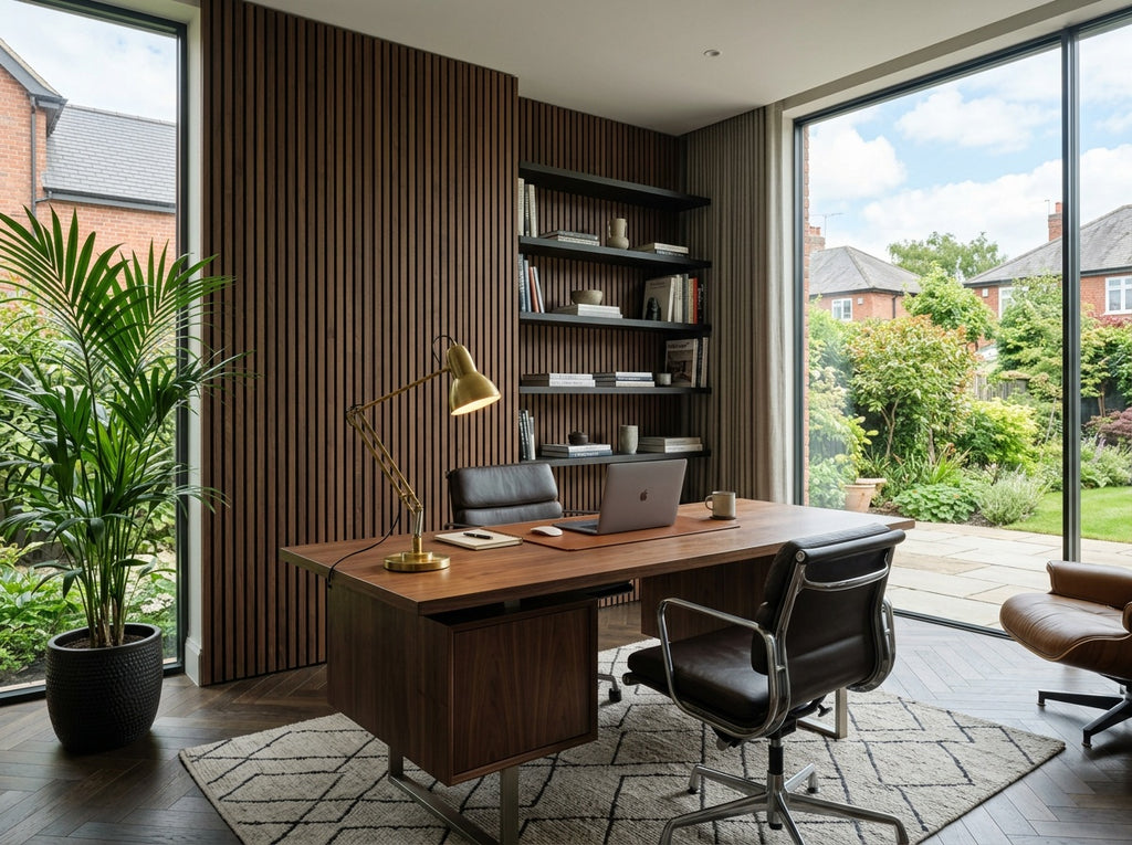 Chelsea XL Walnut Acoustic Wall Panel — 270 × 110 cm